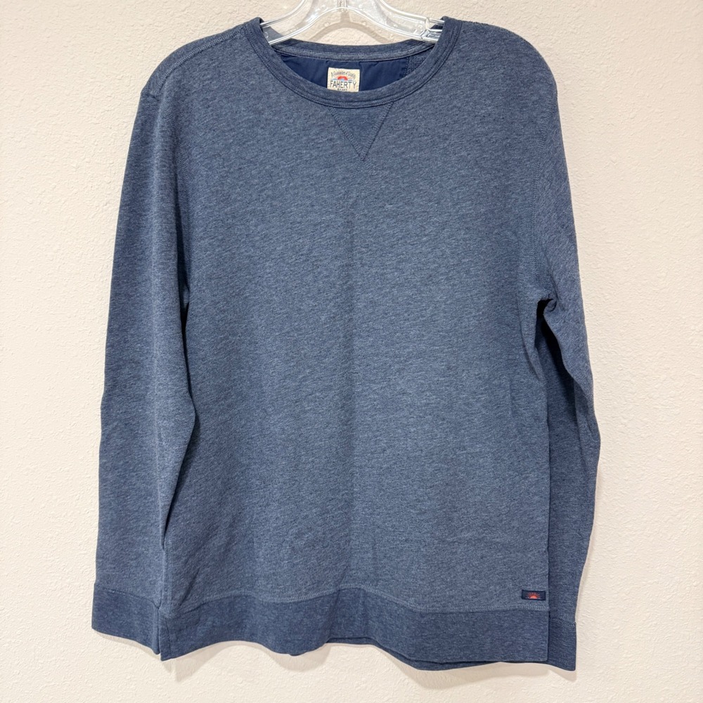 Faherty Sweatshirt‎ Large Blue Coastal Minimalist Quiet Luxury Crewneck Pullover